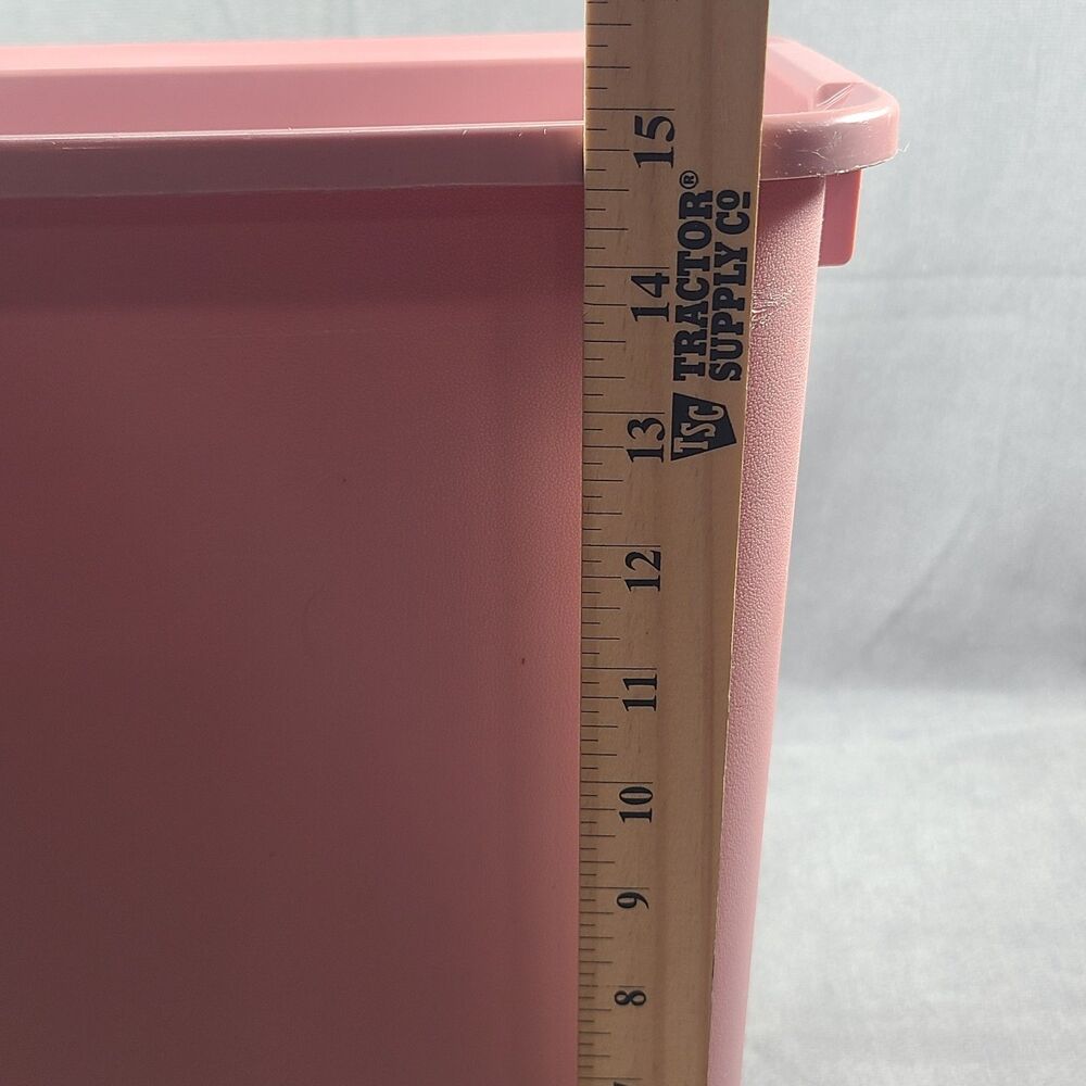 Vintage Rubbermaid Pink Plastic Rectangular Kitchen Wastebasket Trashcan #2845 - Picture 4 of 7
